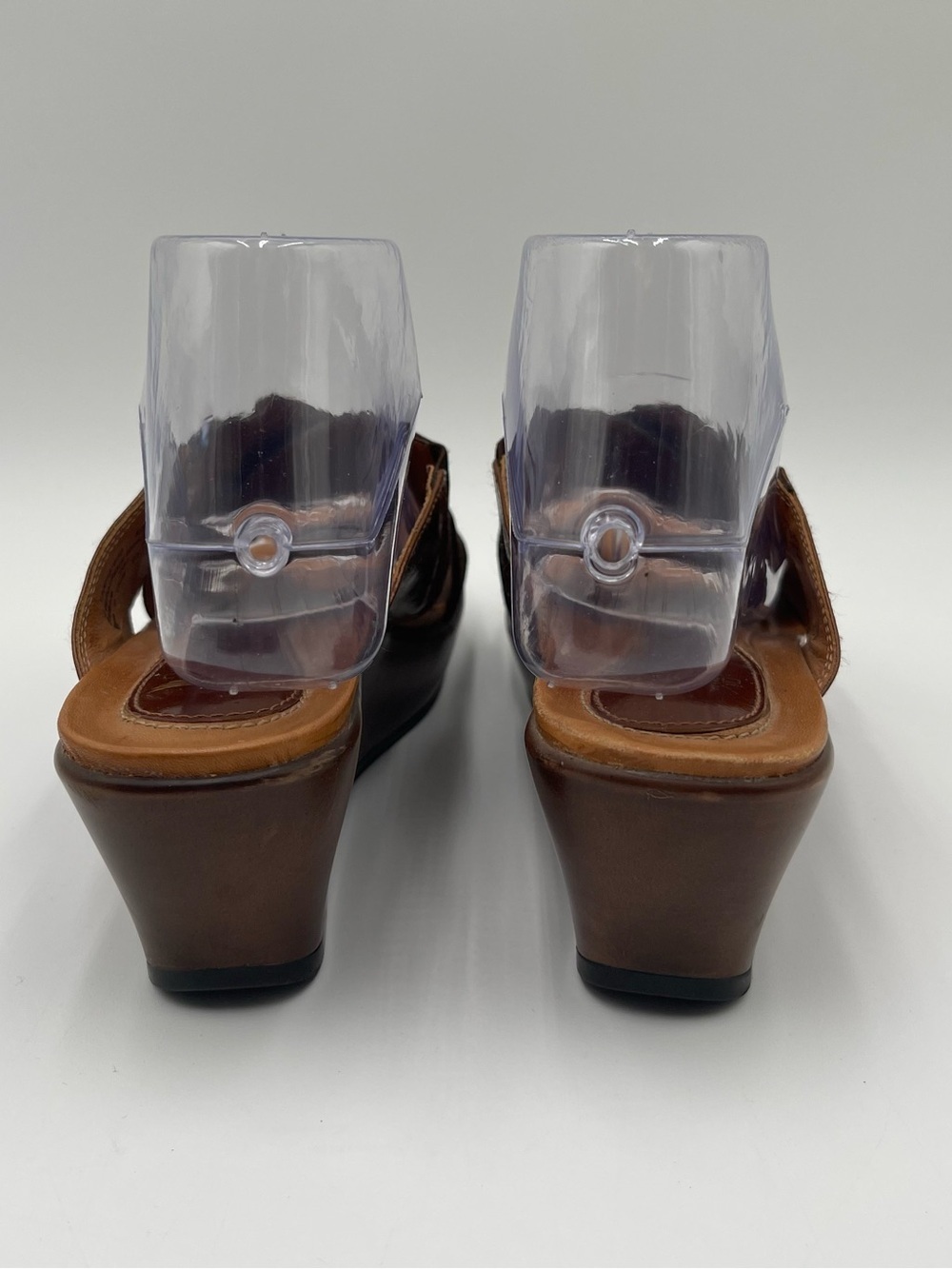 Dansko Ava Brown stretch Fabric Wedge Sandals Slip On Women's Size 38 US 7.5-8 - Picture 3 of 13